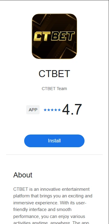Install CTBET Android app